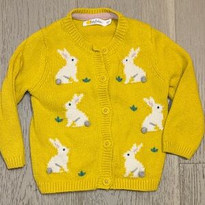 Baby Boden Yellow Cardigan with Bunny Design
